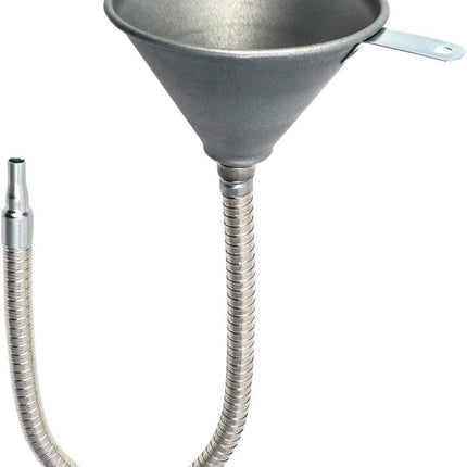 Metal Flexible Shaft Funnel, Mesh Filter / 370mm Long / Bendable
