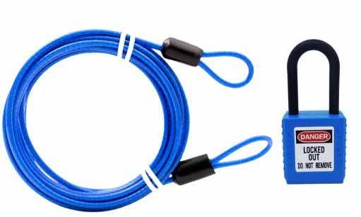 HD Cable Wire 2000mm + Padlock Blue