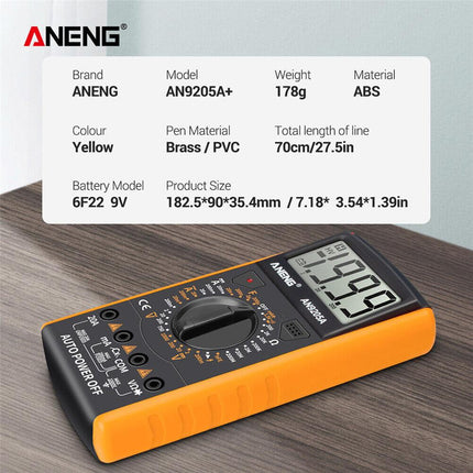 Digital Multimeter 3 1/2 LCD Display, Voltmeter Ammeter Resistance Tester