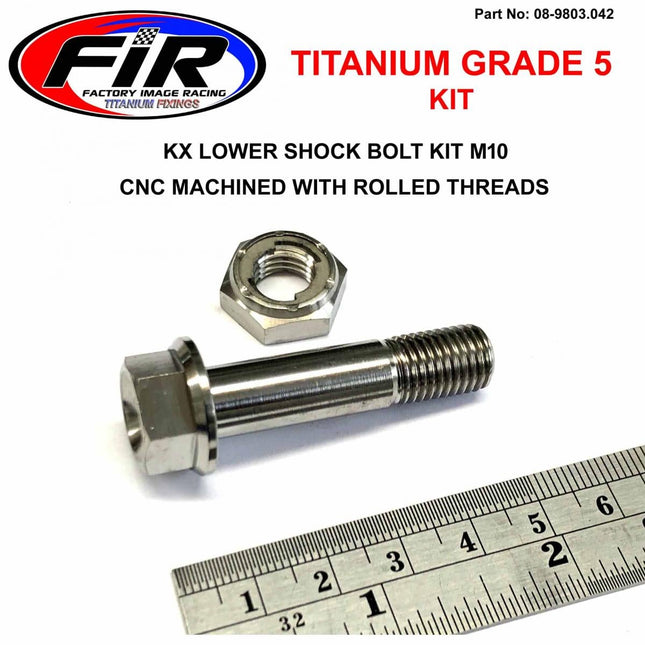 GR5 KX Lower Shock Bolt Kit M10, 42mm / KX125 KXF250 92150-1571 / 921501571 / 92210-1184