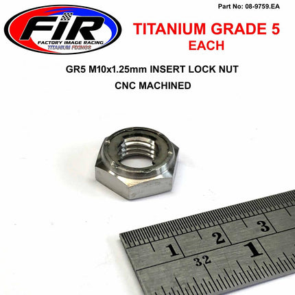 GR5 M10x1.25mm Insert Lock Nut, Ti-GR5 Insert Kawasaki Each, 92210-1184 / 922101184