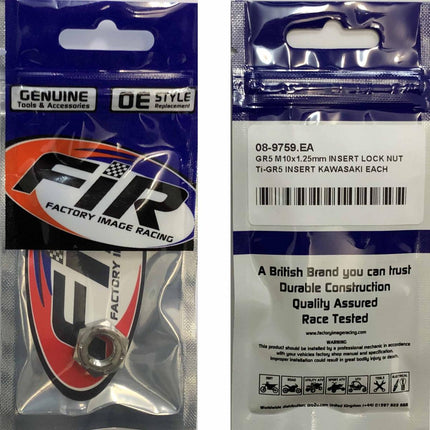 GR5 M10x1.25mm Insert Lock Nut, Ti-GR5 Insert Kawasaki Each, 92210-1184 / 922101184