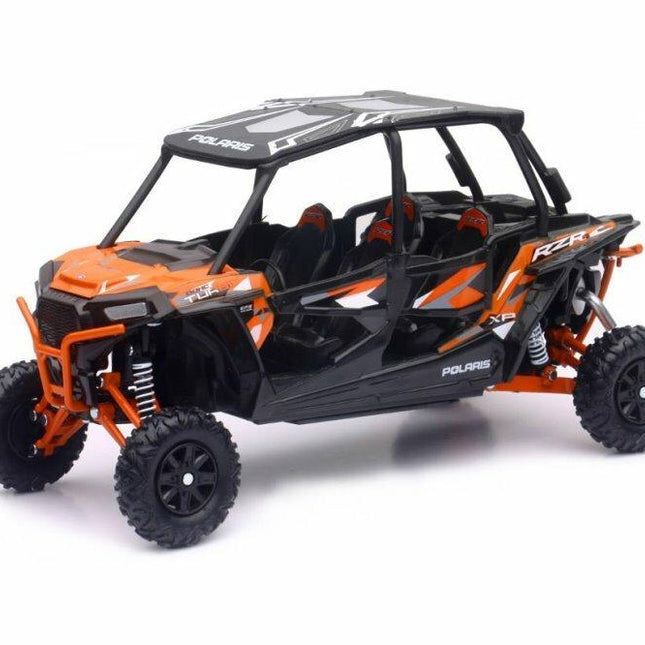 Model Die Cast Polaris Rzr XP4, Turbo Eps, Orange & Black, Scale 1:18, Newray 57843A