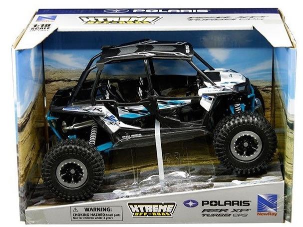 Model Die Cast Polaris Rzr Xp 4 Turbo, 2017, White Lightning, Scale 1:18, Newray 57976A