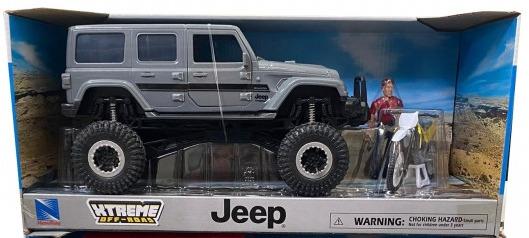 Model Die Cast Big Wheel Sahara Jeep, & Dirt Bike Set, Scale 1:18, Newray 37446A