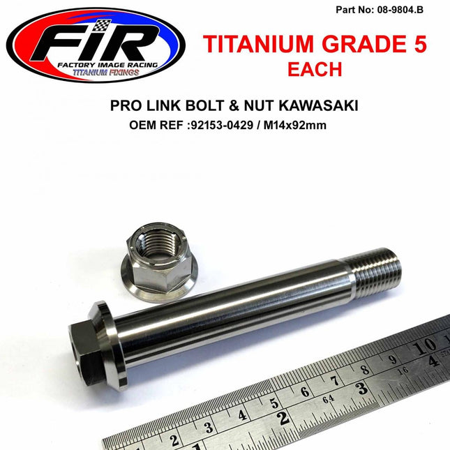 GR5 Bolt M14x92mm Kawasaki, 92153-0429 & 92015-1401 Each, Titanium Factroy Image Racing