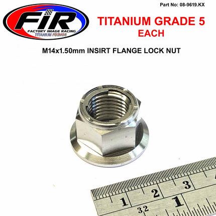 Titanium GR5 M14X1.50mm Nut, Insirt Lock Flange Nut / Each