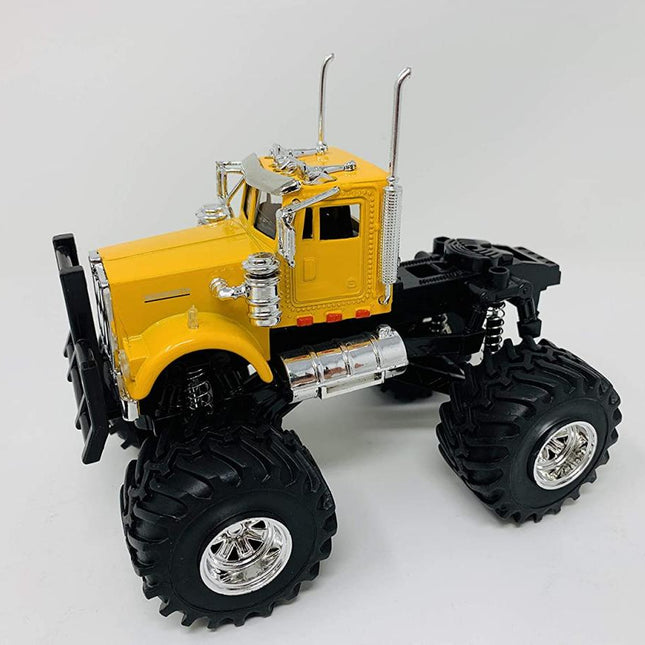 Model Die Cast Kenworth W900 Truck, Yellow And Black, Scale 1:43, Newray 54566