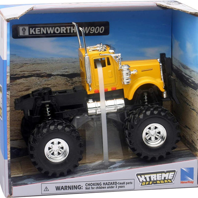 Model Die Cast Kenworth W900 Truck, Yellow And Black, Scale 1:43, Newray 54566