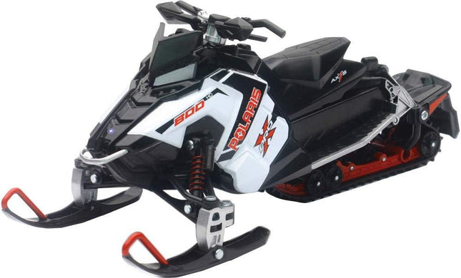 Model Die Cast Polaris 800 Switchback, Snowmobile, White & Black, Scale 1:16, Newray 57783A