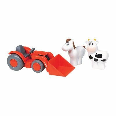 Model Kubota Little Orange Tractor, With Animals Set, Scale 1:18, Newray SS-33073