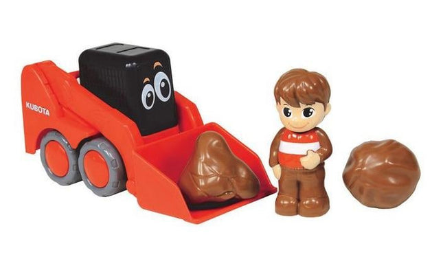 Model Kubota Little Orange Skid, Loader & Boulders Set, Scale 1:18, Newray SS-33083