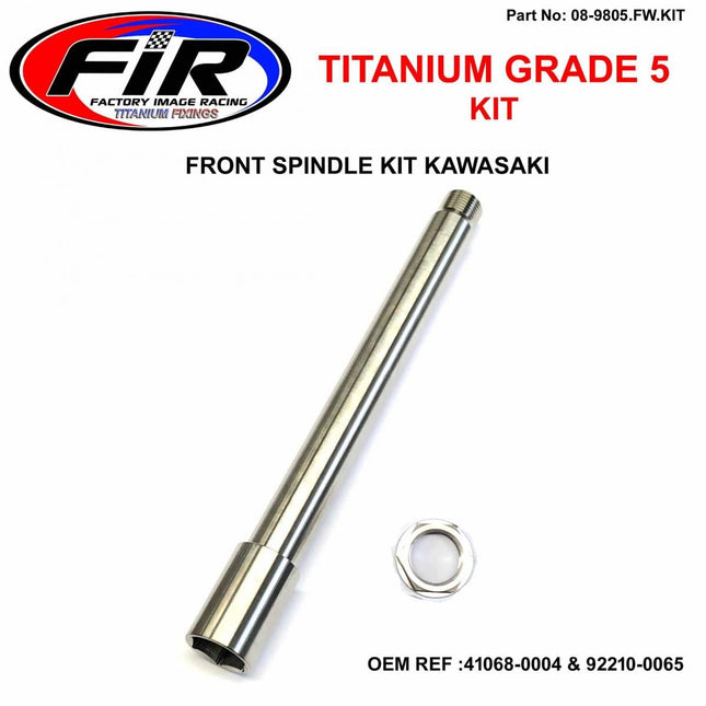 GR5 Front Spindle Kit KX Kxf, 41068-0004 & 92210-0065, Titanium Factroy Image Racing