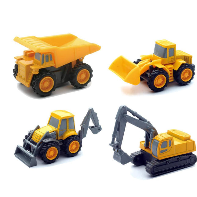 Model Die Cast Mini Construction Vehicles, Pull-back, 4 Styles, 12 Pieces, Scale 1:32, Newray 01627A 01624A 01624B 01624C 01624D
