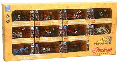 Model Die Cast Indian Motorcycle Set, Windown Display BOX,11 Styles, Scale 1:32, Newray SS-06065