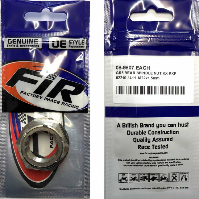 GR5 Rear Spindle Nut KX Kxf, 92210-1411 M22x1.5mm, Titanium