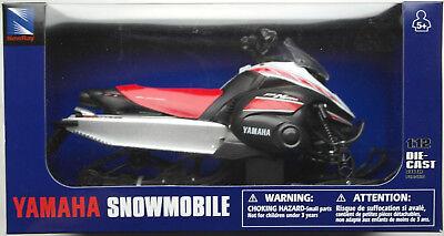 Model Die Cast Yamaha Fx, Snowmobile, Red & Black, Scale 1:12, Newray 42893A