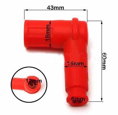 Red 90* Universal Spark Plug Cap Rubber