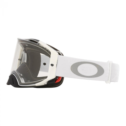 Oakley Airbrake MX Tuff Blocks White, Clear Lens Oa OO7046-C4, Oa OO7046-C4