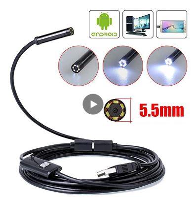 Type-c Android Endoscope HD Camera 5.8mm IP67 Waterproof 6 LED Adjustable Borescope