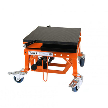Tagz Wheel About Lift Orange Black Hydraulic Scissor Stand MAX Lift Weight 150KG