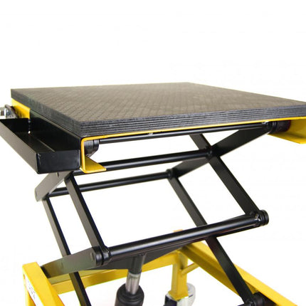 Tagz Wheel About Lift 150KG (freight), Yellow/black Hydraulic Scissor Stand, MAX Lift Weight 150KG