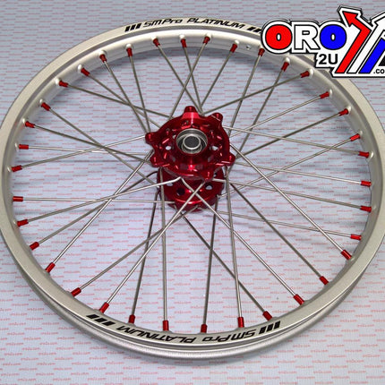 19x1.85 Wheel Hon Gloss Silver/red, Gloss Silver Rim,gloss Red Hub,gloss Red Nipples, SP047.03.82.00.03 MX-9111