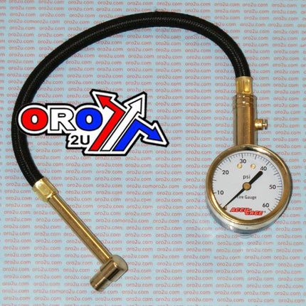 Tyre Pressure Gauge 60 Psi., With Hose & Bleeder 90* Tip, RA60X
