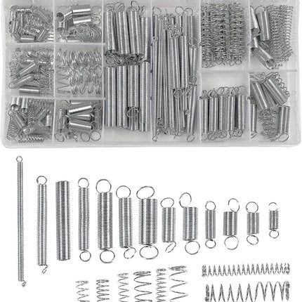 Spring Assortment Kit 200PC Zinc Plated Steel Extension Compression 20 Sizes