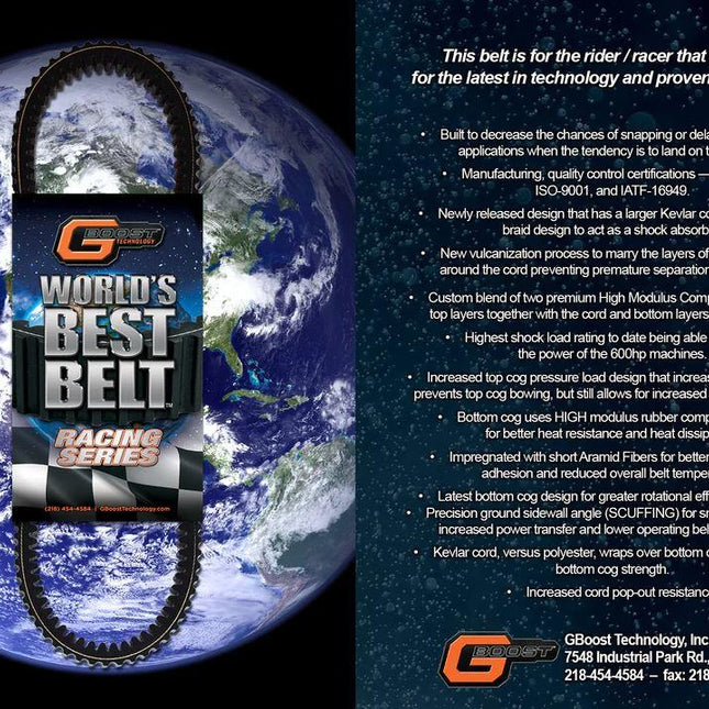 Drive Belt Gboost Polaris, Race Series Belt WBB1186RS, XTX2276, XTX2288, Pro Xd Ranger Crew/xp 1000 Rzr Turbo