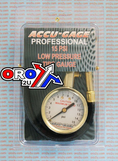 Tyre Pressure Gauge 15 Psi., With Hose & Bleeder 90* Tip, RA15X