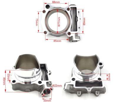 Cylinder Only 77.00mm Suzuki RMZ 250 Kawasaki Kxf 250 11005-0005 11005-0069 K1100-50037