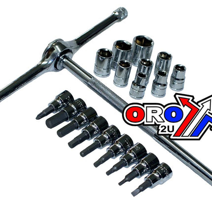 T-handle Ratchet Driver 3/8 19pcs. Set