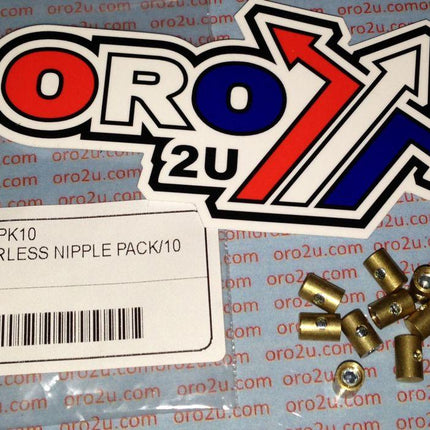 Solderless Nipple 5.5mm Dia x Barrel 7mm Brass Grub Screw - Pack Of 10