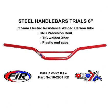 Steel Handlebars Trials 6, / G RED22mm 7/8, Ref 48-768 / 768-02