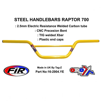Steel Handlebars Raptor 700, / Yellow 22mm 7/8'', Ref 48-811 / 811-01