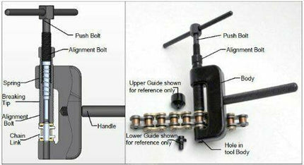 Chain Breaker & Rivet Cutting Kit 420-630 Pitch 2mm 3mm 4mm Pins