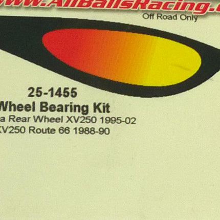 Wheel Bearing Kit Rear 88-22 Yam XV250, Allballs 25-1455 Road
