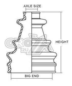 Cv Boot Kit 19x66x100 Polaris, Bronco AT-08545 Front Ob