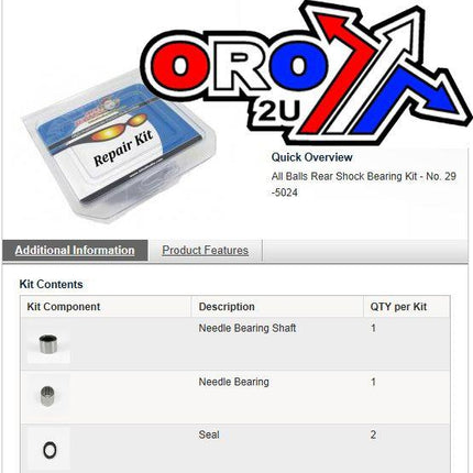 Lower Shock Bearing Kit Dr,rm,klx, Allballs 29-5024 Kaw/suz KLX