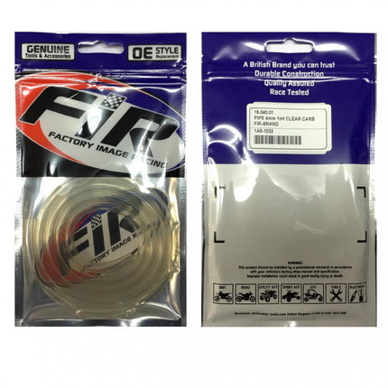Fuel Pipe Line 4mm Clear 1m Length