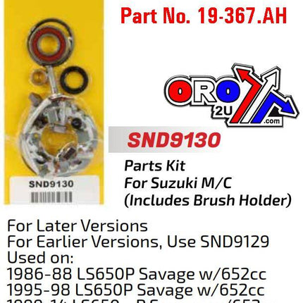 Starter Motor Repair Kit, Suzuki LS650 86-14 SND9130, Arrowhead SND9130