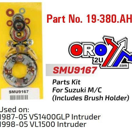 Starter Motor Repair Kit, Suzuki VS1400 VL1500 SMU9167, Arrowhead