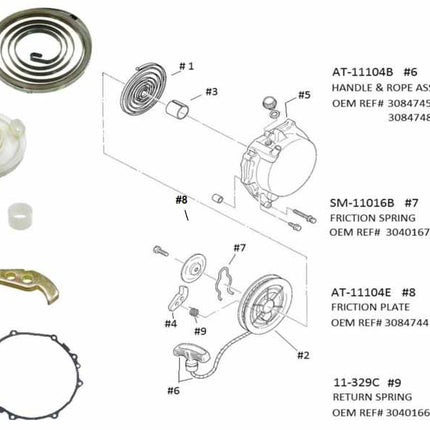 Polaris Pull Start Rebuild Kit RK67-500, AT-11104