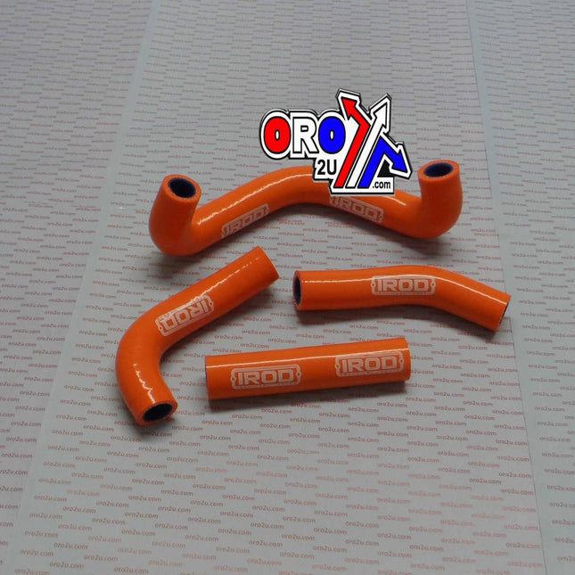 Hose Kit 4pcs KTM SX50 2009-12, Silicone Radiator Orange, Irod 010064