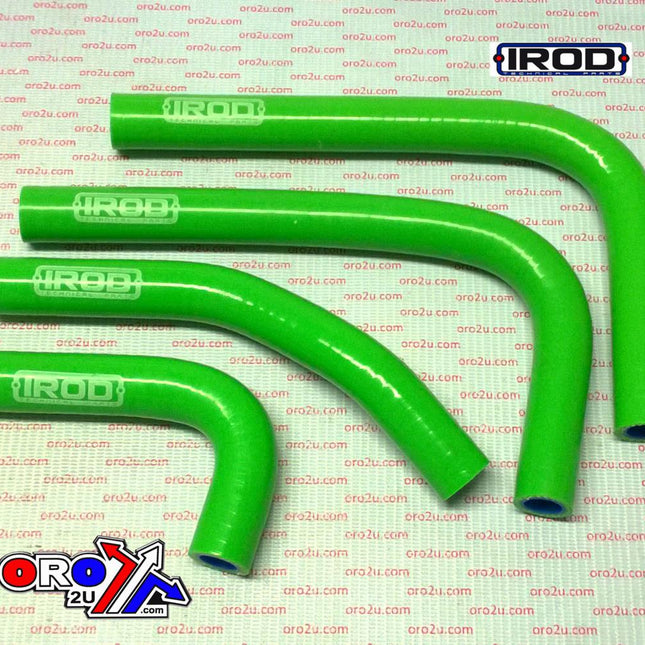 Hose Kit 4pcs KX250F Kawasaki KXF250 2017, Silicone Radiator Green, Irod 010102
