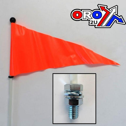 Quick Whip White Pole With Orange Flag - Beach Racing Buggy ATV UTV