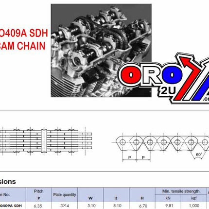 Cam Chain SCA-0409A 124 Link DID, 3116705, 30-559.DID