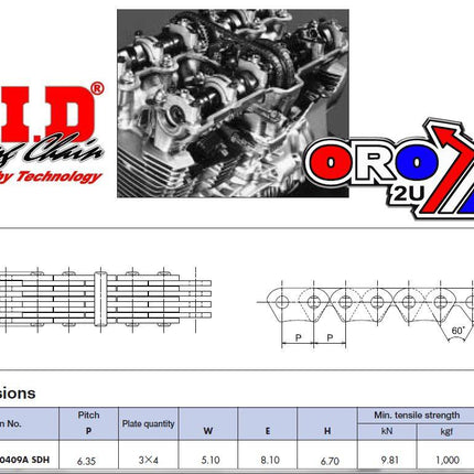 Cam Chain SCA-0409A 158L DID, DID-C-SCA0409A158, DIDCSCA0409A158, 3116701 30-405.DID
