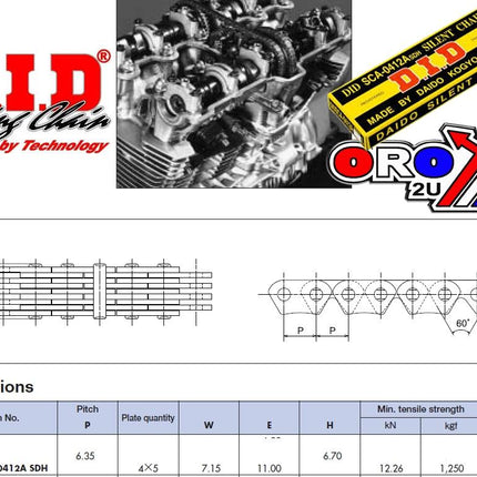 Cam Chain SCA-0412A 138L DID, DID-C-SCA0412A138, DIDCSCA0412A138